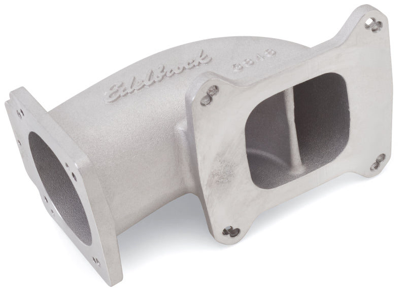 Edelbrock Low Profile Intake Elbow 90mm Throttle Body to Square-Bore Flange As-Cast Finish - DTX Performance