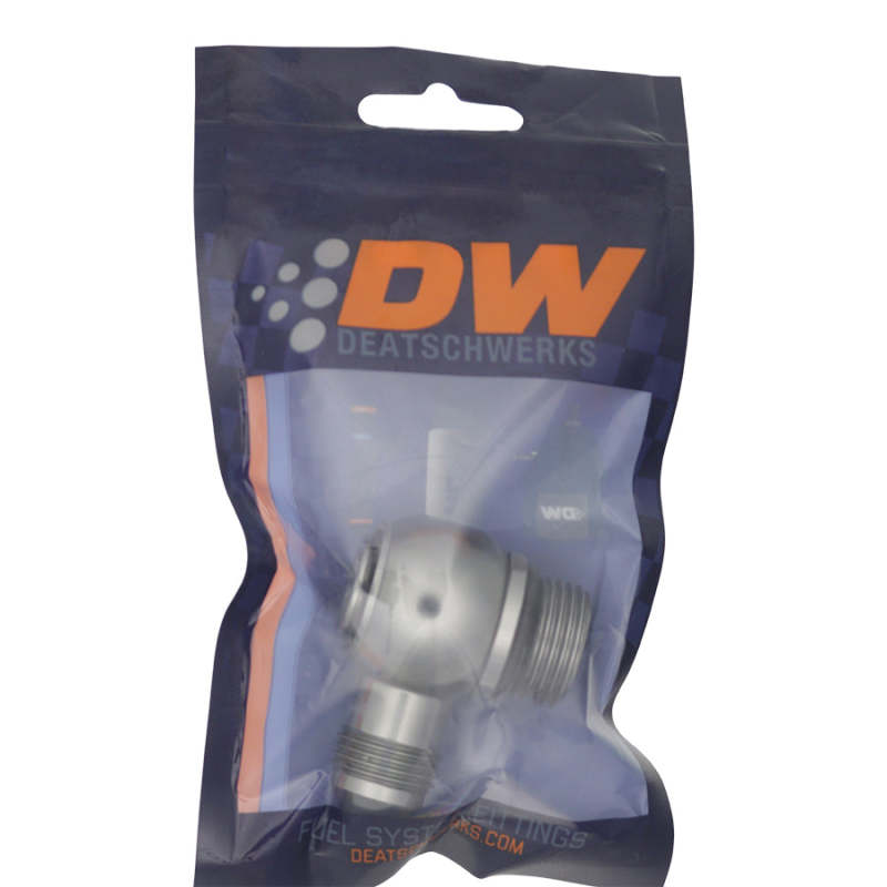 DeatschWerks 10AN ORB Male to 8AN Male Flare Low Profile 90-Degree Swivel - Anodized DW Titanium - DTX Performance