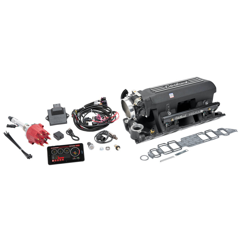 Edelbrock Pro Flo 4 XT EFI System Seq Port BBC Rect Port Std Deck 625 Max HP 35lb/hr Black Finish - DTX Performance