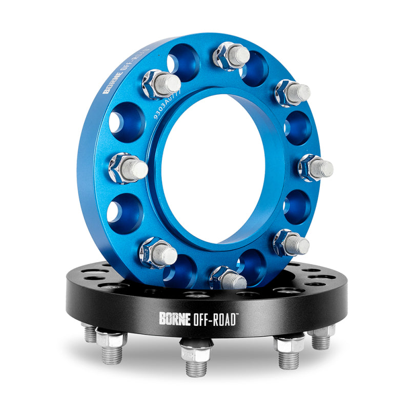 Mishimoto Borne Off-Road Wheel Spacers - 8X165.1 / 121.3 / 38.1 M14 - Blue - DTX Performance