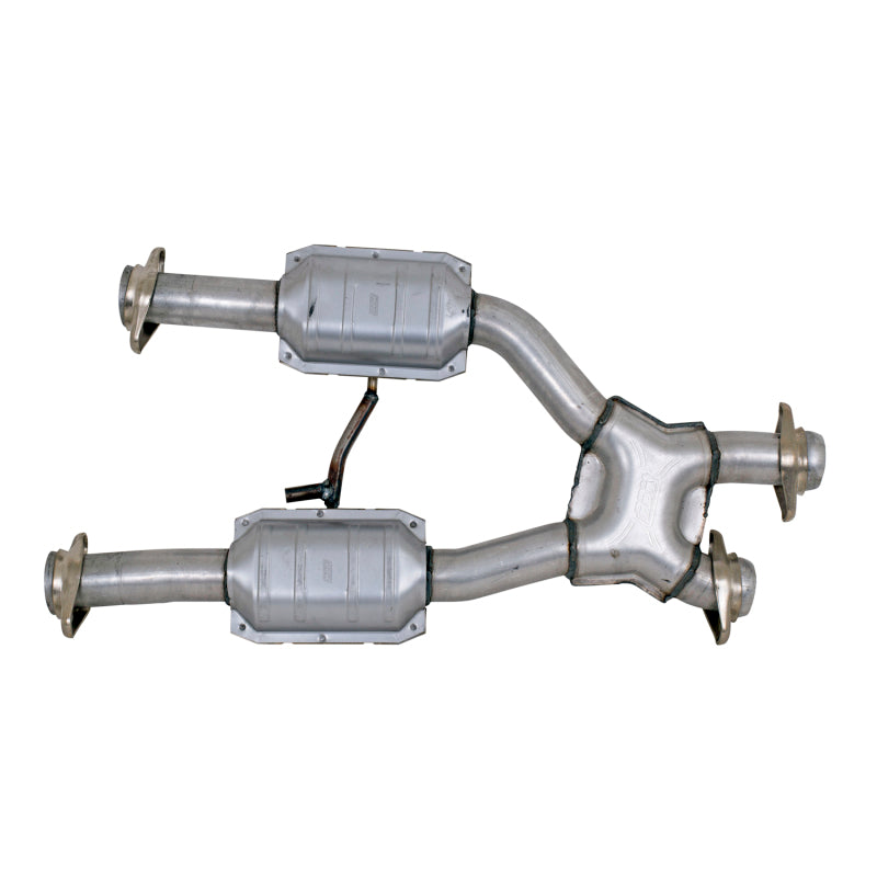 BBK 79-93 Mustang 5.0 Short Mid X Pipe With Catalytic Converters 2-1/2 For BBK Long Tube Headers - DTX Performance