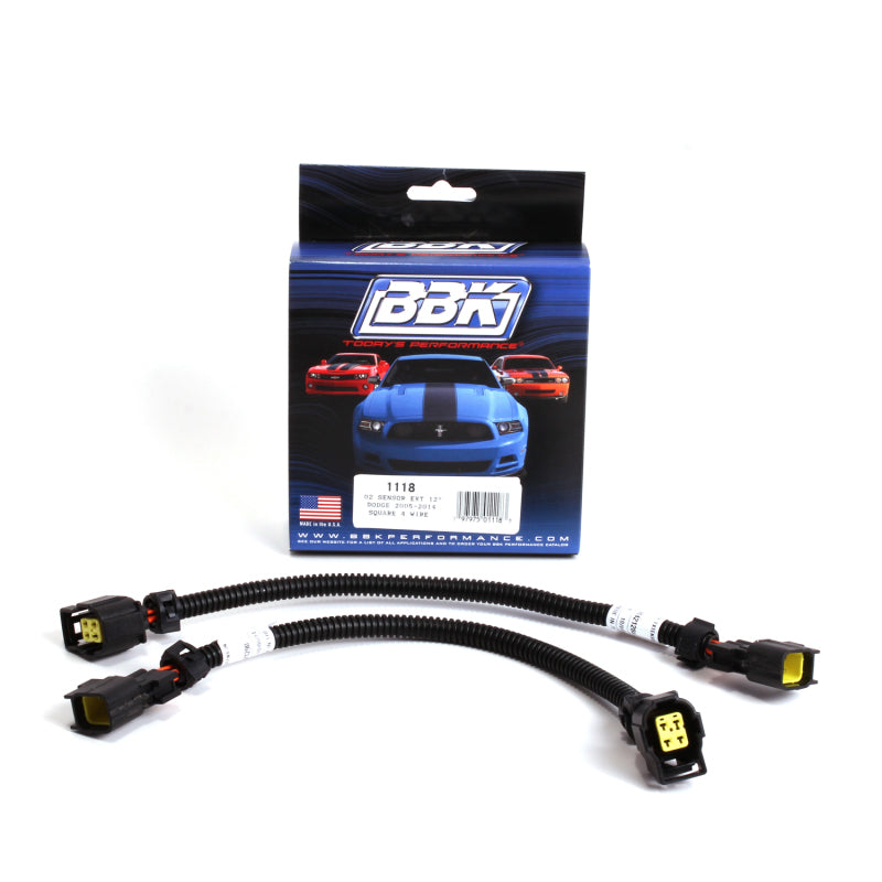 BBK 05-20 Dodge 4 Pin Square Style O2 Sensor Wire Harness Extensions 12 (pair) - DTX Performance