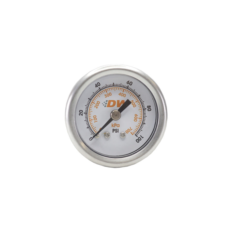 DeatschWerks 0-100 PSI 1/8in NPT Mechanical Fuel Pressure Gauge 1.5in Diameter Black Housing - DTX Performance