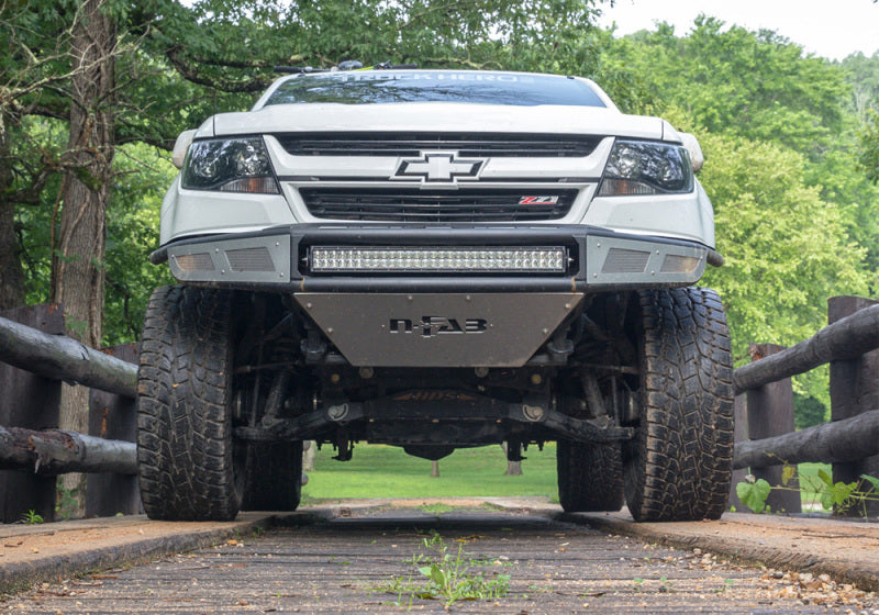 N-Fab M-RDS Front Bumper 15-17 Chevy Colorado - Gloss Black w/Silver Skid Plate - DTX Performance