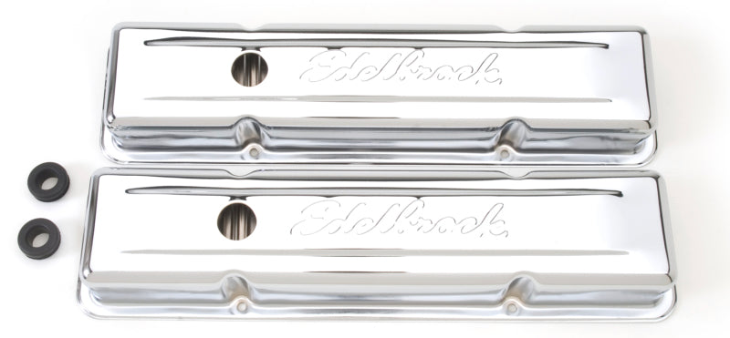 Edelbrock Valve Cover Signature Series Chevrolet 1959-1986 262-400 CI V8 Low Chrome - DTX Performance