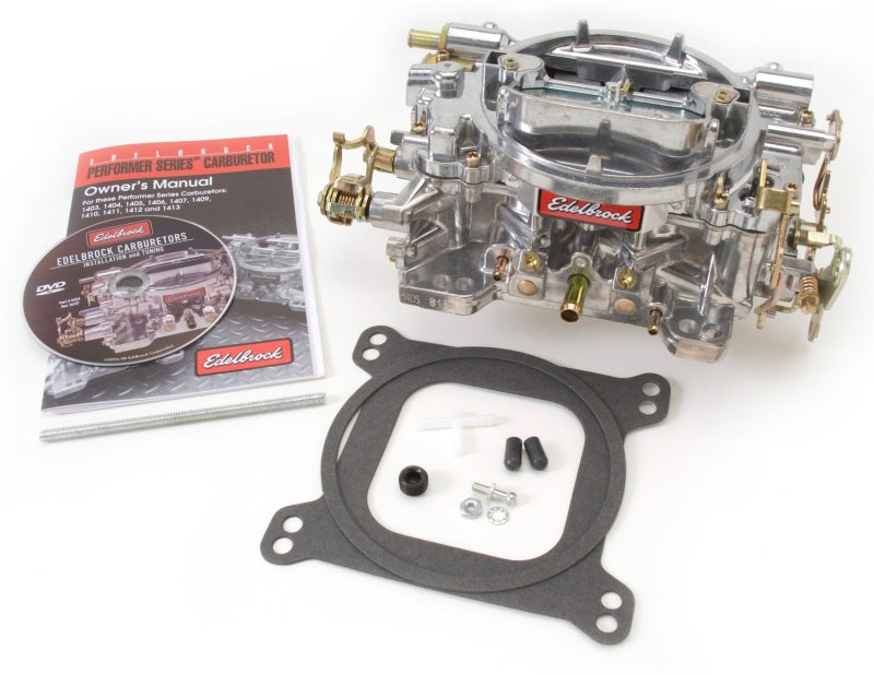 Edelbrock Carburetor Performer Series 4-Barrel 500 CFM Manual Choke Satin Finish - DTX Performance