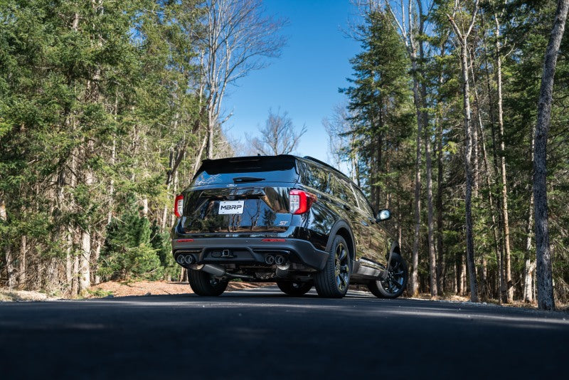 MBRP 20-21 Ford Explorer ST 3.0L Ecoboost SS 2.5in Dual Rear Exit w/ Carbon Fiber Quad Tips - T304 - DTX Performance