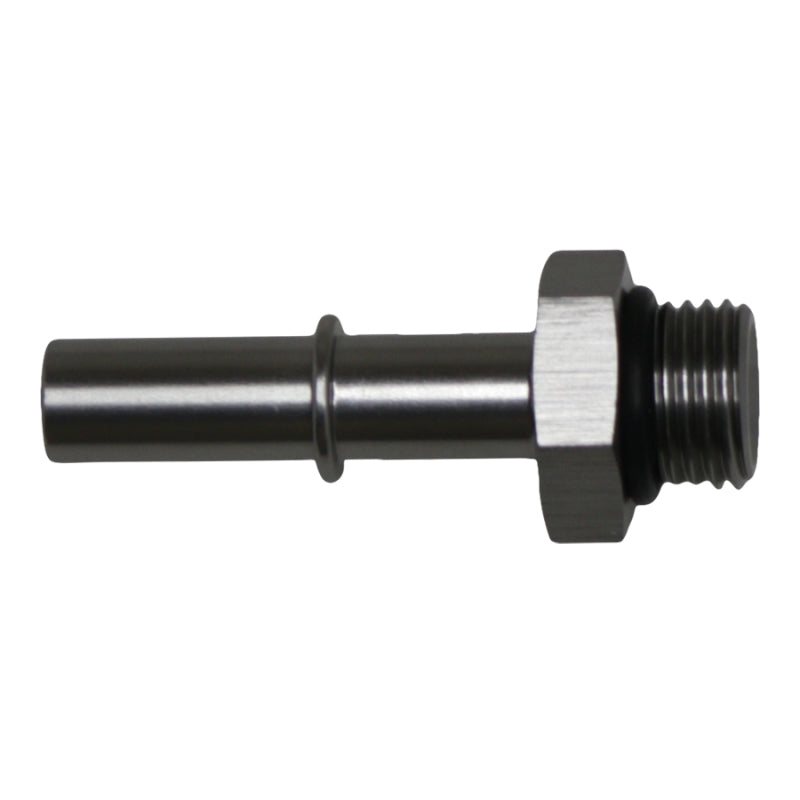 DeatschWerks 6AN ORB Male to 3/8in Male EFI Quick Connect Adapter - Anodized DW Titanium - DTX Performance