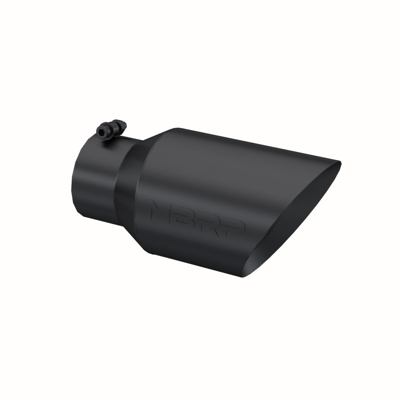 MBRP Universal Tip 6 O.D. Dual Wall Angled 4 inlet 12 length - Black Finish - DTX Performance