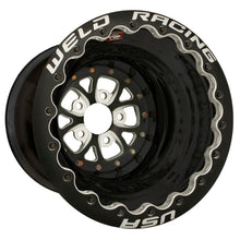 Load image into Gallery viewer, Weld V-Series 16x16 / 5x4.75 BP / 4in. BS Black Wheel - Black Double Beadlock - DTX Performance