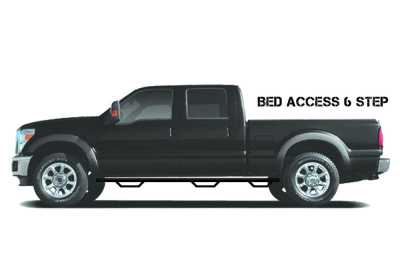 N-Fab Nerf Step 15-17 GMC - Chevy Canyon/Colorado Crew Cab 6ft Bed - Gloss Black - Bed Access - 3in - DTX Performance