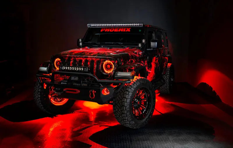 Oracle Jeep Wrangler JL/Gladiator JT Sport High Performance W LED Fog Lights - Red - DTX Performance