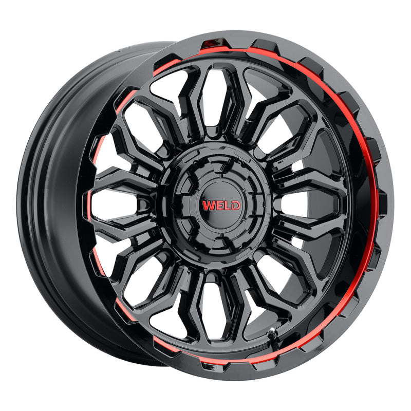 Weld Off-Road W140 20X10 Flare 6X135 6X139.7 ET-18 BS4.75 Gloss Black MIL Red 106.1 - DTX Performance