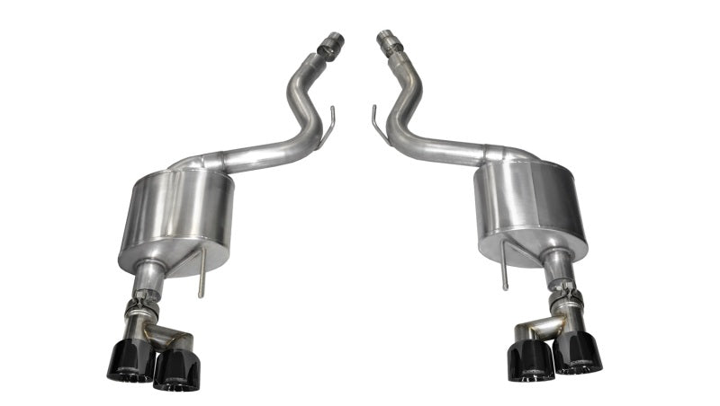 Corsa 15-16 Ford Mustang GT 5.0 3in Axle Back Exhaust Black Quad Tips (Sport) - DTX Performance