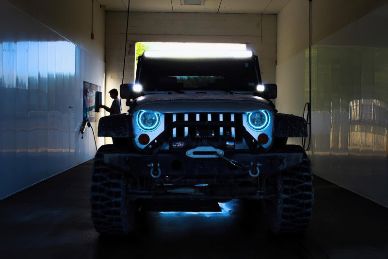 Oracle 7in High Powered LED Headlights - Black Bezel - ColorSHIFT 2.0 - DTX Performance