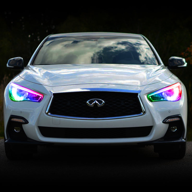 Oracle 14-21 Infiniti Q50 RGB+W Headlight Halo Upgrade Kit - ColorSHIFT - DTX Performance