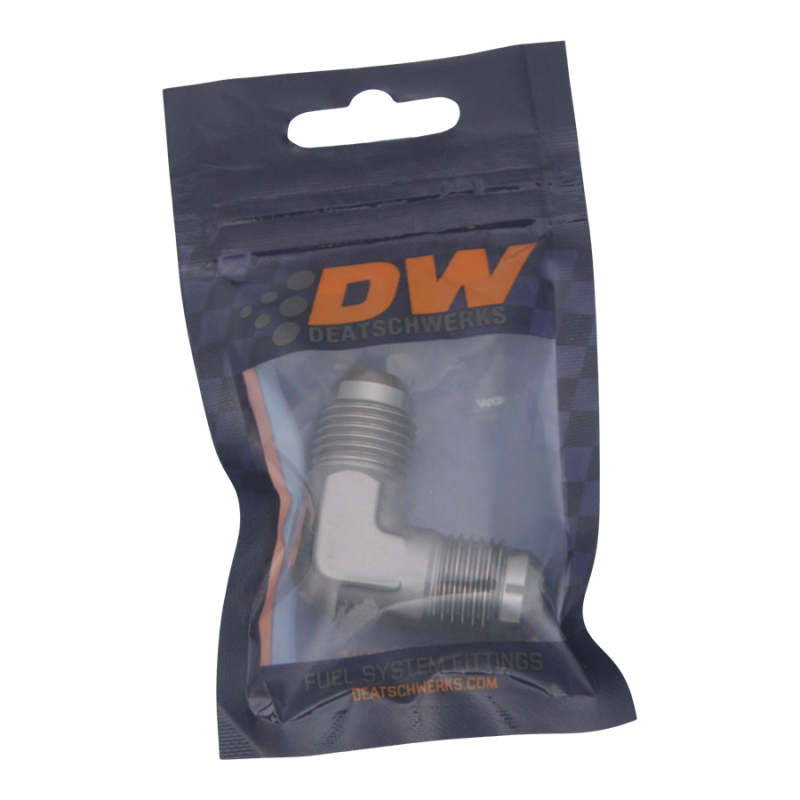 DeatschWerks 6AN Male Flare To 6AN Male Flare 90-Degree Coupler Fitting - DTX Performance