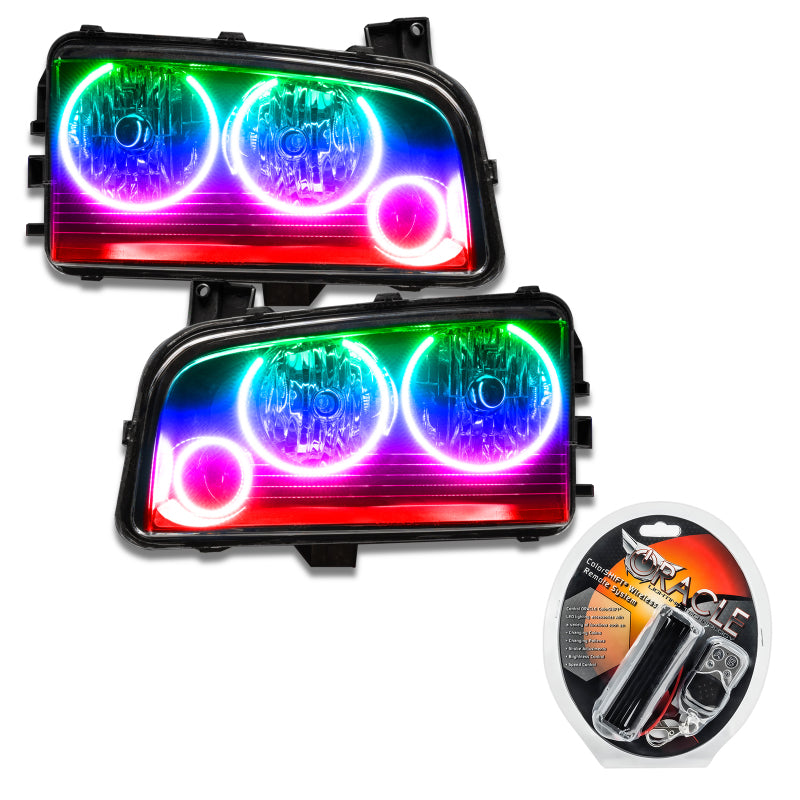 Oracle 05-10 Dodge Charger SMD HL (Non-HID) - Triple Halo - ColorSHIFT - DTX Performance