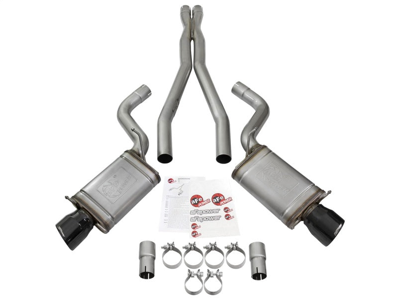 aFe Mach Force-Xp 3in CB Stainless Steel Dual Exhaust System w/ Black Tips 09-15 Cadillac CTS-V - DTX Performance