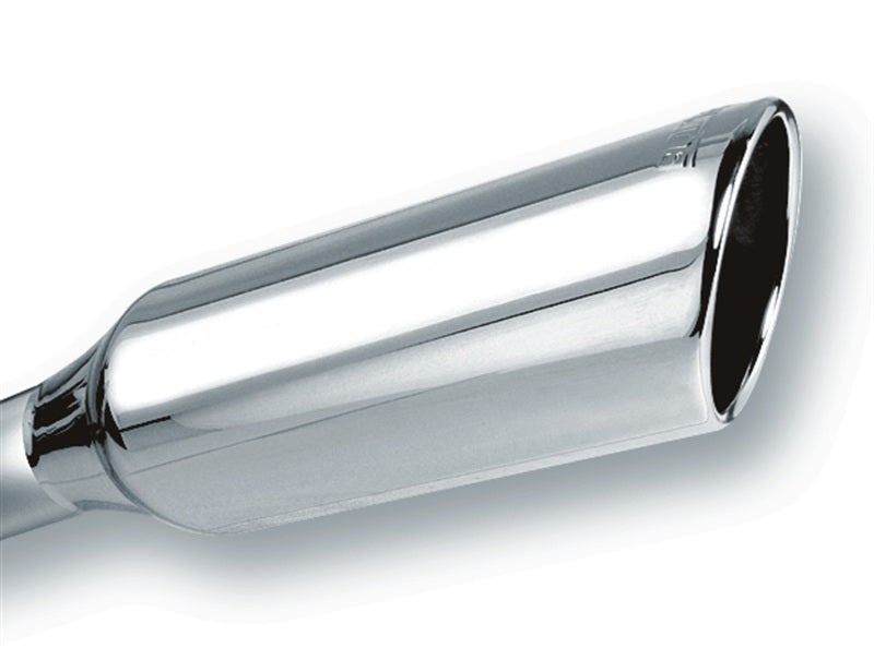 Borla 2.25in Inlet 4in Round Rolled Angle Cut x 12in Long Embossed Exhaust Tip - DTX Performance