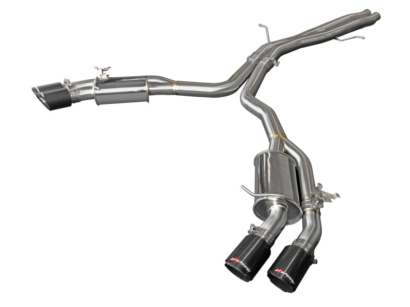 aFe 18-20 Audi RS5 Coupe MACH Force-Xp 3in to 2.5in 304 SS Axle-Back Exhaust System-Quad Carbon Tips - DTX Performance