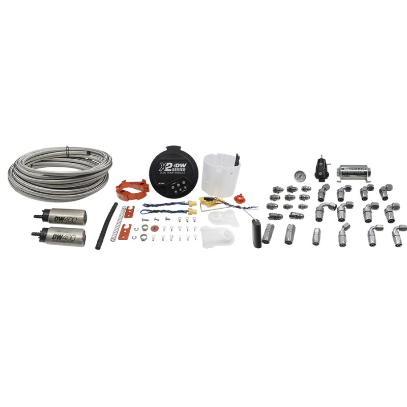 DeatschWerks 2006+ X2 Series Fuel Pump Module w/ Dual DW400 Pumps and Return PTFE Plumbing Kit - DTX Performance