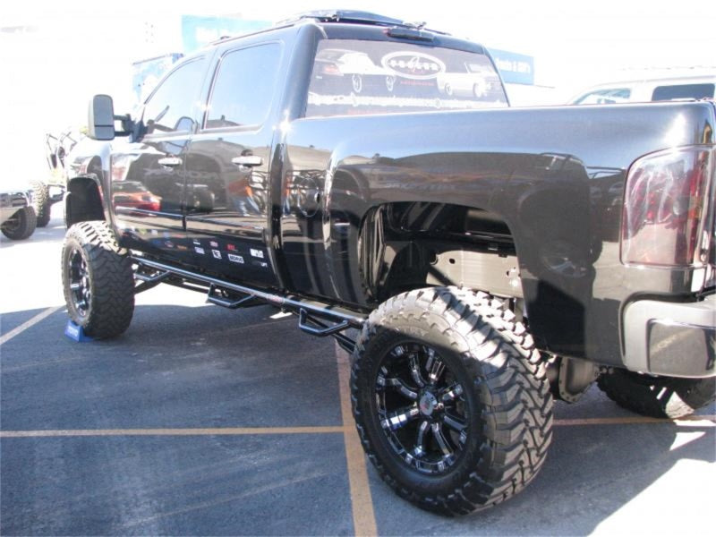 N-Fab Nerf Step 07-10 Chevy-GMC 2500/3500 Crew Cab 6.5ft Bed - Gloss Black - Bed Access - 3in - DTX Performance