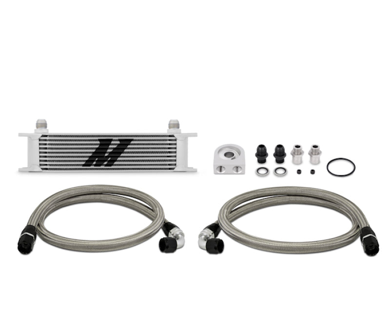 Mishimoto Universal 10 Row Oil Cooler Kit (Metal Braided Lines) - DTX Performance