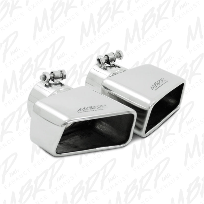 MBRP Universal Tip 4.50in x 2.75in ID Rectangle Angled Cut 3in OD Inlet 7in Lgth T304 Passenger Side - DTX Performance