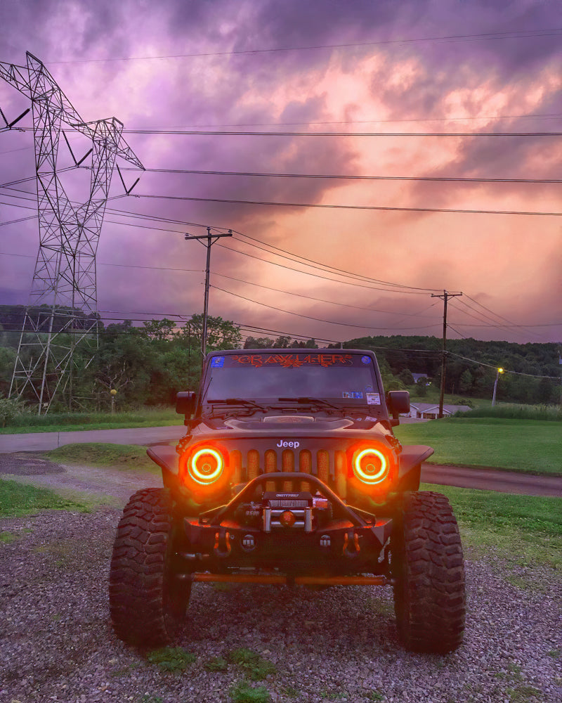 Oracle 7in High Powered LED Headlights - Black Bezel - ColorSHIFT No Controller - DTX Performance