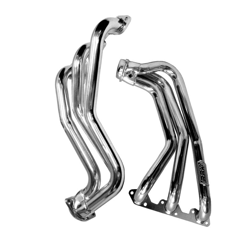 BBK 07-11 Jeep 3.8 V6 Long Tube Exhaust Headers And Y Pipe And Converters - 1-5/8 Silver Ceramic - DTX Performance