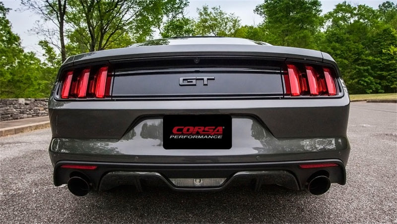 Corsa 2015 Ford Mustang GT 5.0 3in Axle Back Exhaust Black Dual Tips (Touring) - DTX Performance