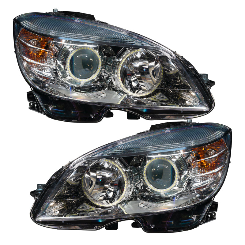 Oracle 08-11 Mercedes Benz C-Class Pre-Assembled Headlights - Chrome Housing - White - DTX Performance