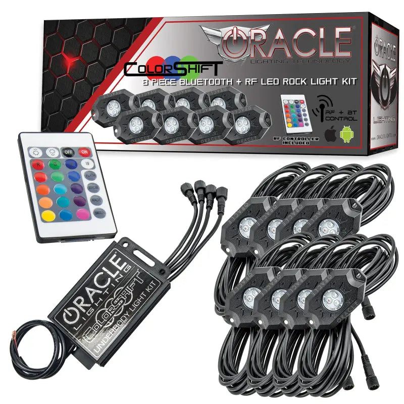 Oracle Bluetooth + RF Underbody Rock Light Kit - 8 PCS - ColorSHIFT - DTX Performance