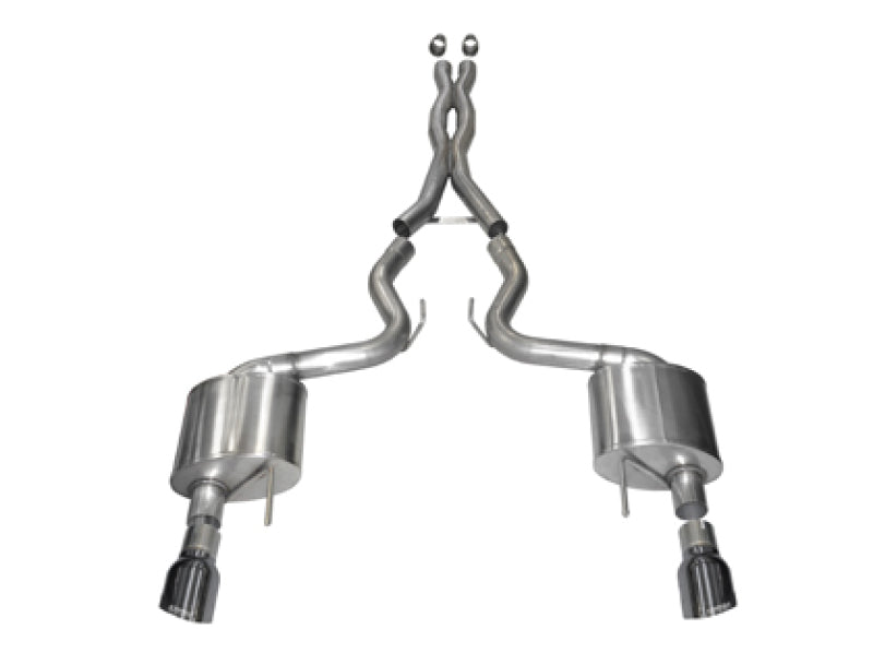 Corsa 15-17 Ford Mustang GT Coupe 5.0L 3in Xtreme Cat-Back Exhaust Dual Rear Exit w/ Gun Metal Tips - DTX Performance