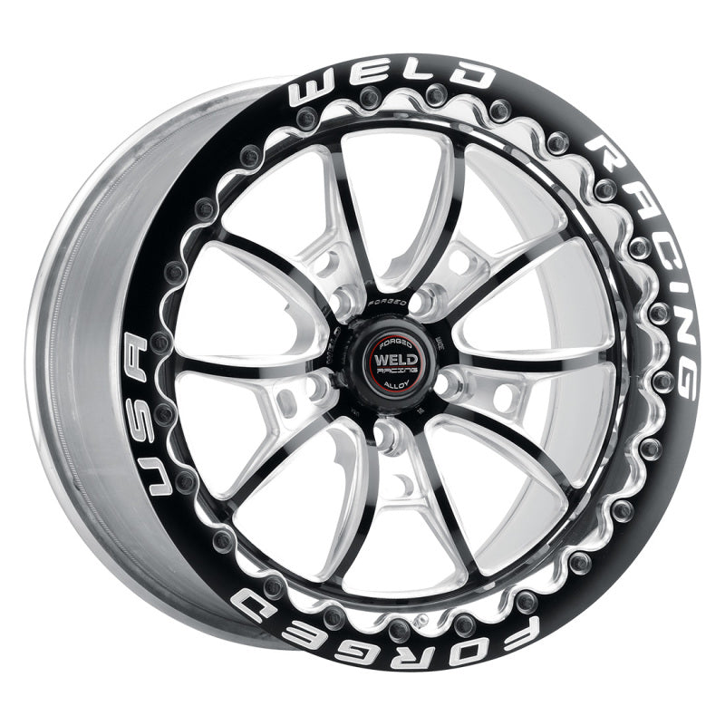 Weld S80 17x10 / 5x115 BP / 6.7in BS Black Wheel (High Pad) - Black Single Beadlock MT - DTX Performance