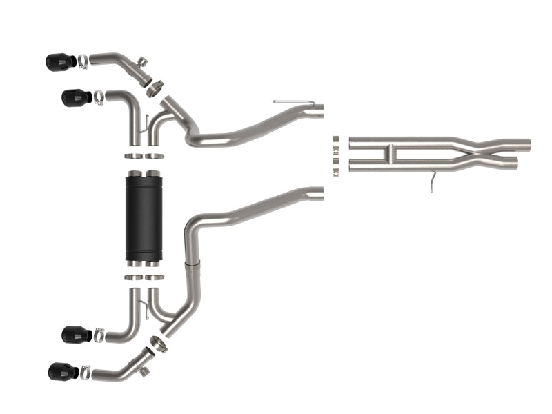 aFe Vulcan Series 2.5in 304SS Cat-Back Exhaust 2021+ Jeep Wrangler 392 6.4L w/ Black Tips - DTX Performance