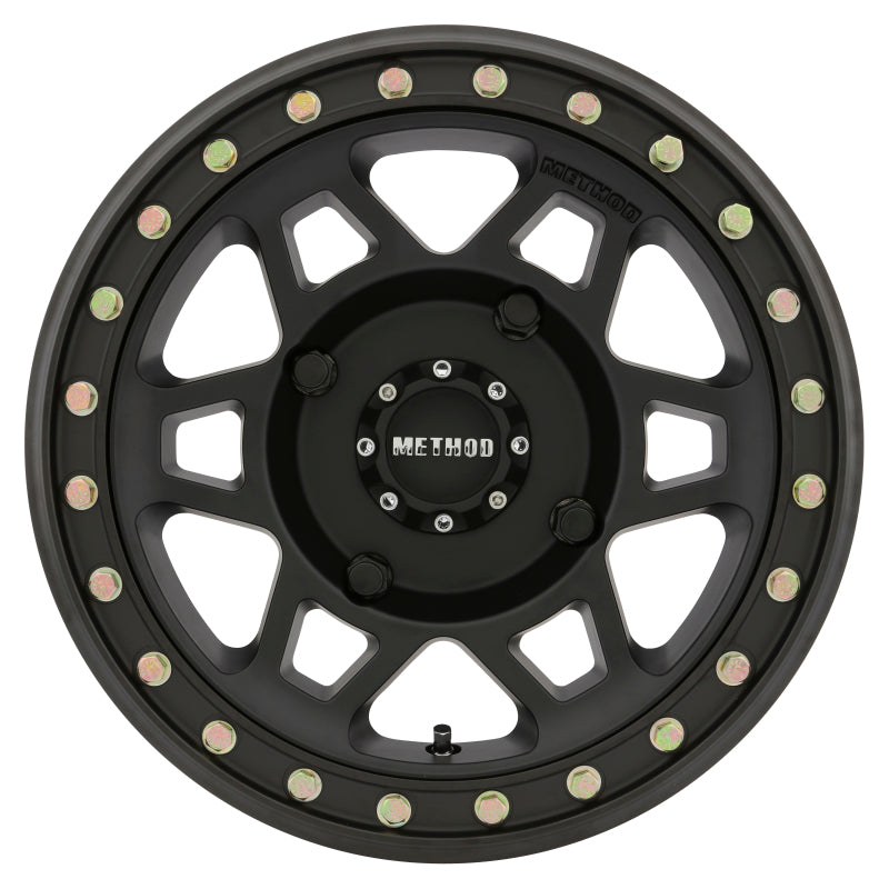 Method MR405 UTV Beadlock 15x7 / 4+3/13mm Offset / 4x156 / 132mm CB Matte Black Wheel - DTX Performance