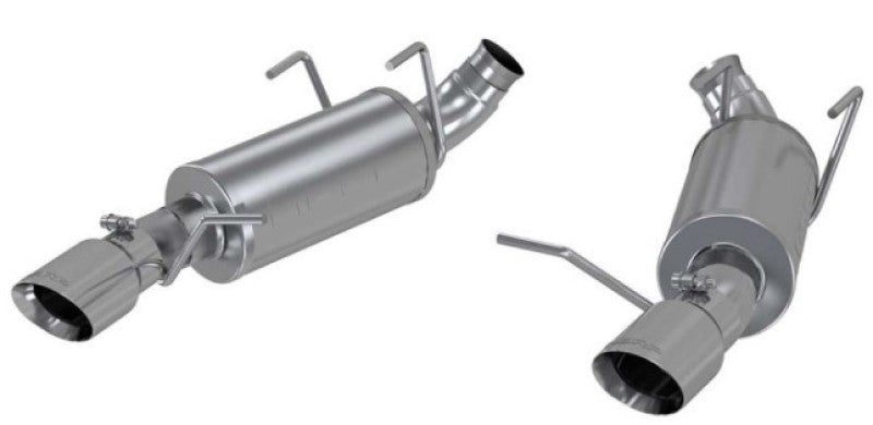 MBRP 11-14 Ford Mustang V6 3in. Dual Muffler Axle Back Split Rear Exhaust System AL - DTX Performance