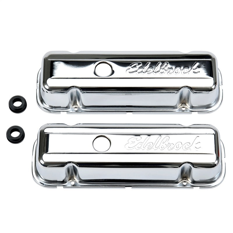 Edelbrock Valve Cover Signature Series Buick 1977 and Later 3 8L and 4 1L V6 Chrome - DTX Performance