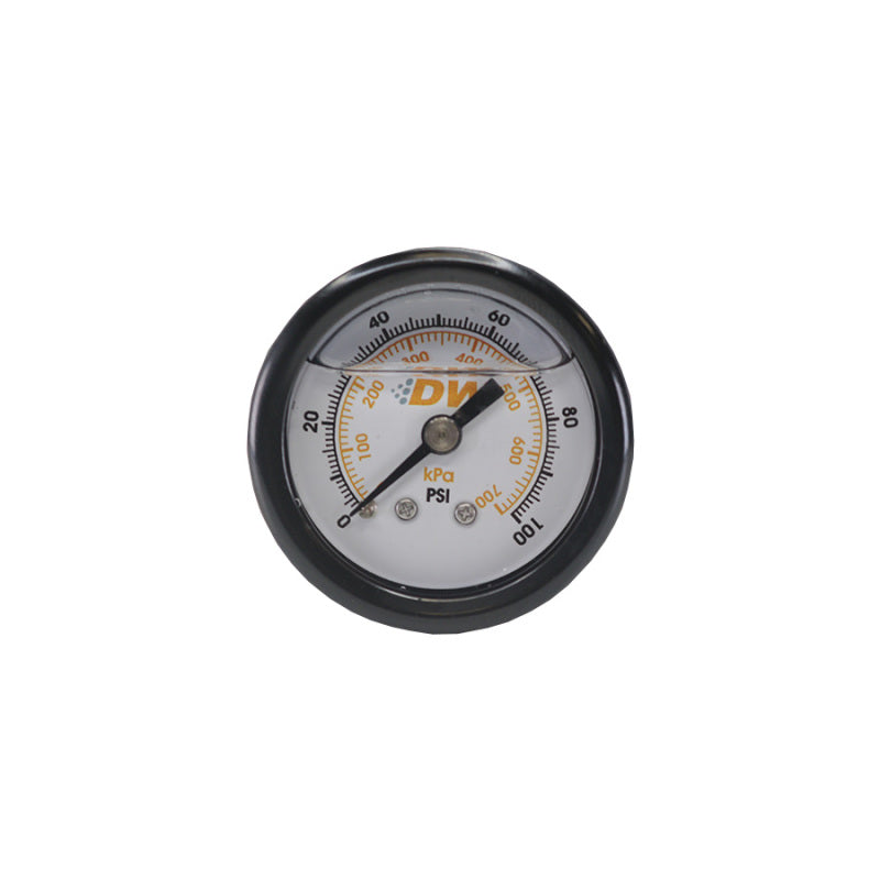 DeatschWerks 0-100 PSI 1/8in NPT Mechanical Fuel Pressure Gauge 1.5in Diameter Black Housing - DTX Performance