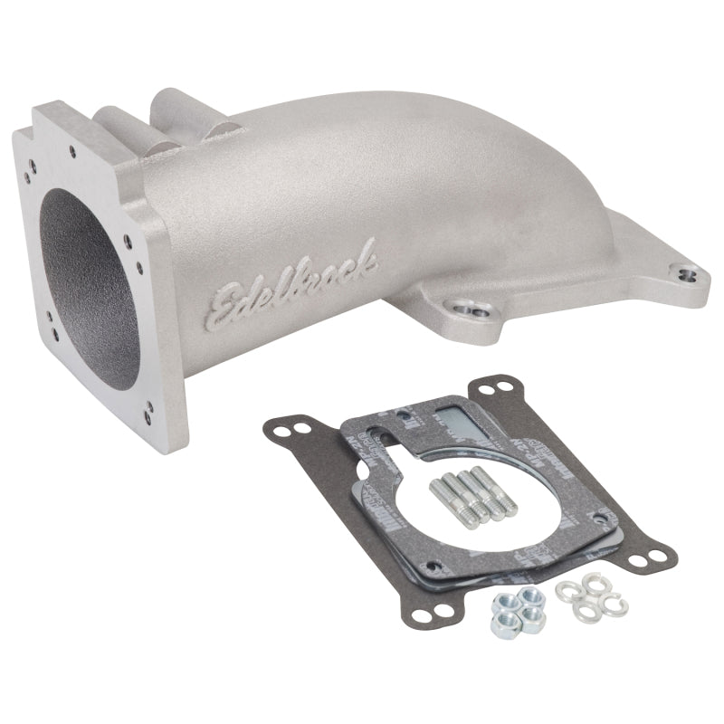 Edelbrock Ultra Low Profile Intake Elbow 90mm Throttle Body to Square-Bore Flange As-Cast Finish - DTX Performance