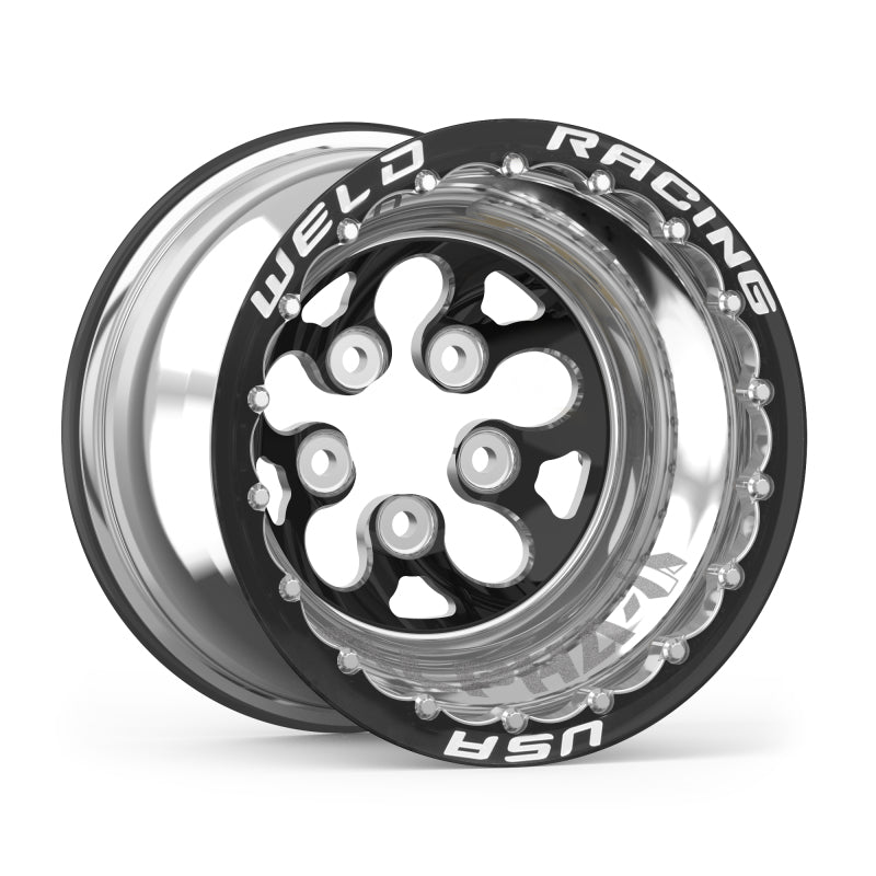 Weld Alpha-1 15x12 / 5x4.5 BP / 5in. BS Black Wheel - Black Double Beadlock MT - DTX Performance