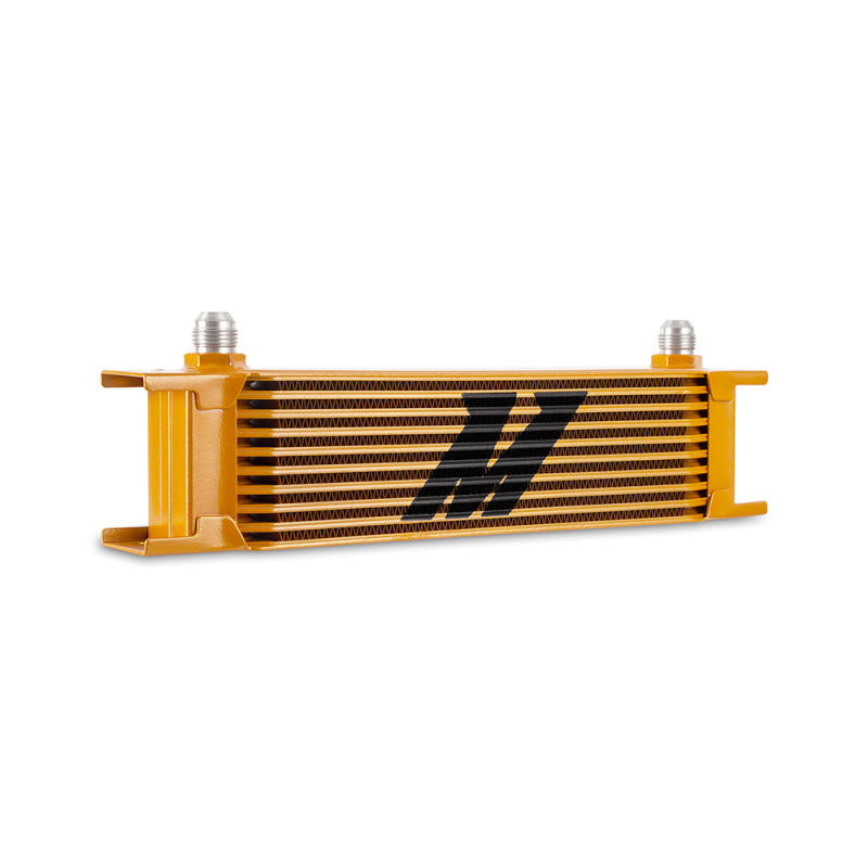 Mishimoto Universal -8AN 10 Row Oil Cooler - Gold - DTX Performance