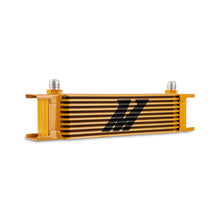 Load image into Gallery viewer, Mishimoto Universal -8AN 10 Row Oil Cooler - Gold - DTX Performance