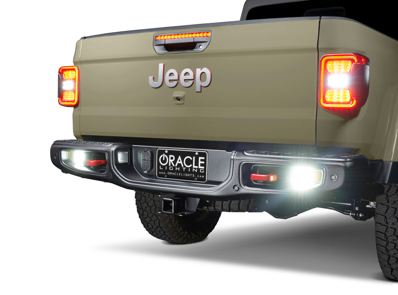 Oracle Rear Bumper LED Reverse Lights for Jeep Gladiator JT w/ Plug & Play Harness - 6000K - DTX Performance