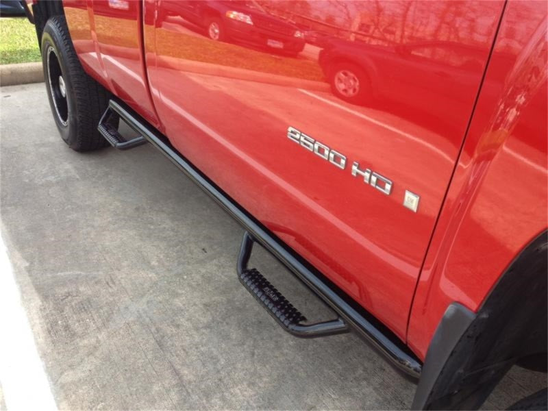 N-Fab Nerf Step 07-13 Chevy-GMC 2500/3500 Regular Cab 6.5ft Bed - Gloss Black - Bed Access - 3in - DTX Performance