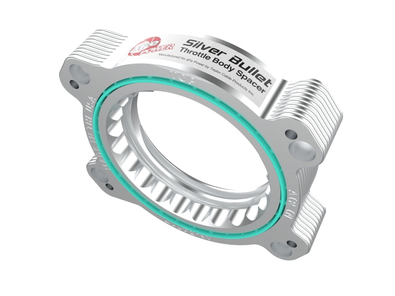 aFe 2020 Vette C8 Silver Bullet Aluminum Throttle Body Spacer Works w/ Factory Intake Only - Silver - DTX Performance