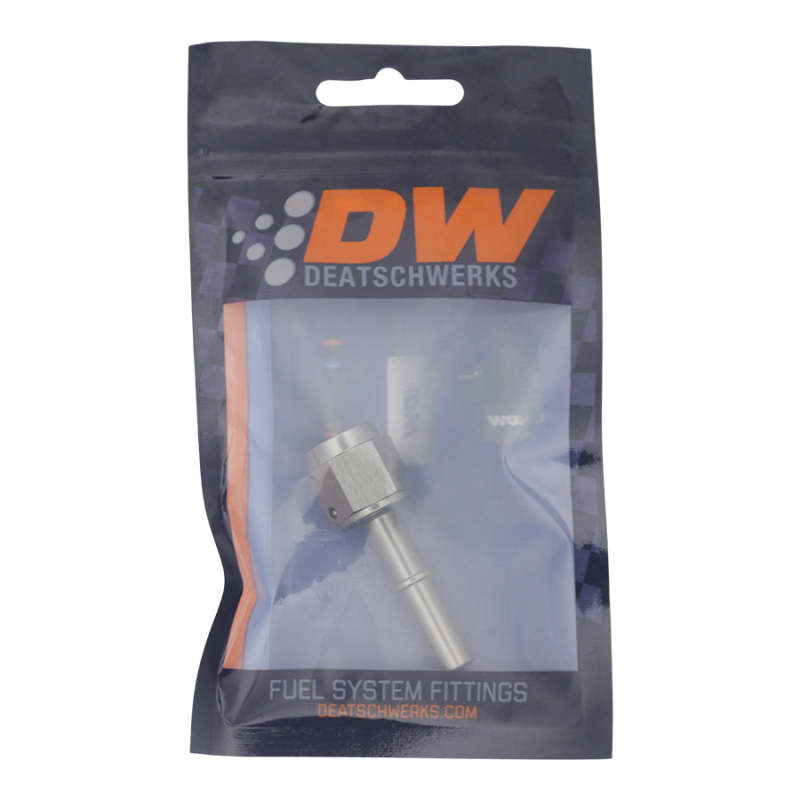 DeatschWerks 6AN Female Flare Swivel to 5/16in Male EFI Quick Disconnect - Anodized DW Titanium - DTX Performance