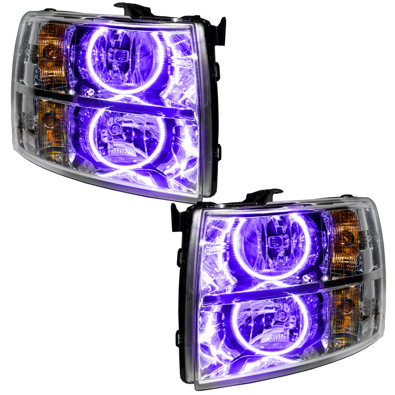 Oracle Lighting 07-13 Chevrolet Silverado Pre-Assembled LED Halo Headlights (Round Style) -UV/Purple - DTX Performance